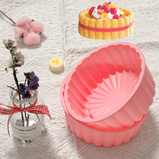 New 6 inch fold sunflower 806 silicone cake mold 3D mousse bread lace baking pan