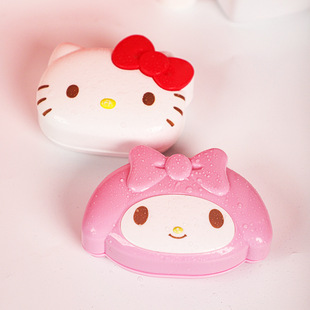 Sanrio Hello kitty cartoon soap box bathroom sink sink with lid draining household laundry soap tray