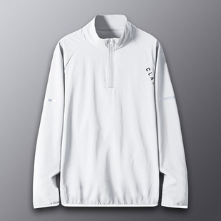 "Running T-shirt Men's Sports Jacket Track and Field Sports Students Training Autumn and Winter Quick-drying Clothes Winter Long Sleeve Half Zipper Top