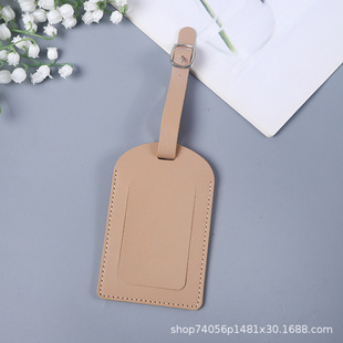 in stock PU leather luggage tag suitcase information identification plate boarding check-in anti-lost luggage tag