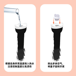 Cross-border creative spoof decompression second child hot water bag water injection explosion-proof microwave warm water bag silicone portable