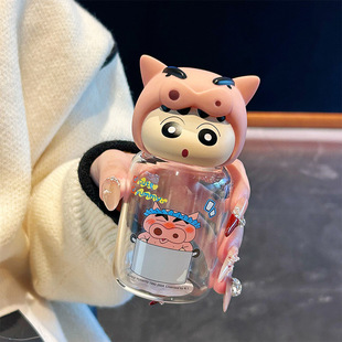 Новый Crayon Shinchan Стеклянная чашка маленький и милый мультфильм сетка красная вода чашка летняя мини-чашка маленькая портативная чашка