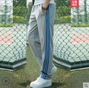 Spring and Autumn Men's Wear Plus Size Cotton All-match Casual Thin Straight Loose Sports Pants for Fatty Fatty Sweatpants