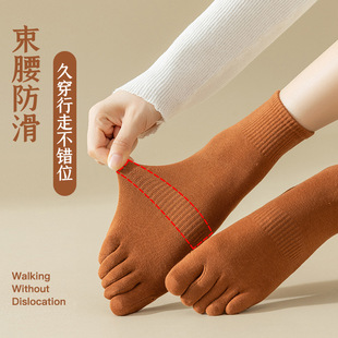 Five-finger socks socks women's spring and autumn cotton mid-tube socks 7A antibacterial toe socks breathable anti-foot odor socks Zhuji socks