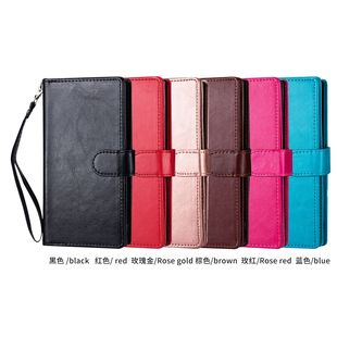 Suitable for iPhone14 13 12 Pro max 9 card split 2-in -1 magnetic solid color mobile phone leather case