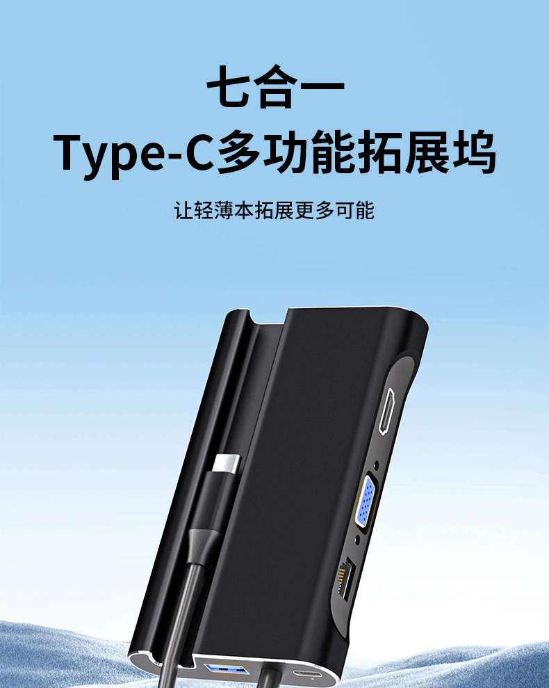 USB docking station 7-in -1 HDMI converter laptop phone Typec multi-function hub expansion dock