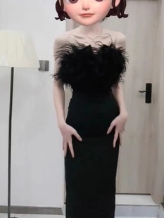 White Dress 2024 Summer New Feather French Engagement Tube-length Sexy Fishtail Dress Factory Supply