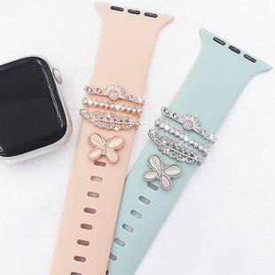 Для Apple Smart Watch силиконовый ремешок декоративное кольцо бабочка Пряжка ремешок украшения новое декоративное кольцо