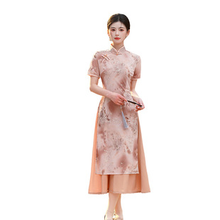 2025 весна и лето новый улучшенный длинный Audai cheongsam этнический стиль молодой женщины повседневная новая китайская юбка cheongsam