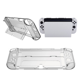 switch OLED flip Crystal protective shell oled Solid color printing oil injection PC protective cover split hard shell