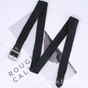 Woven Hemp Rope Belt Korean Style Women's Casual Pants with Ethnic Style Dress with Vintage Decorative Belt for Students