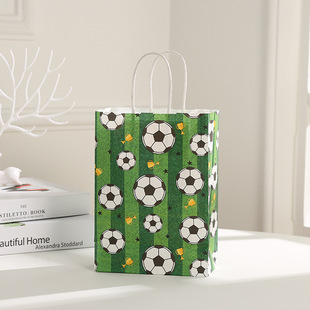 Creative football gift bag Kraft paper bag sports party gift packaging bag handbag gift bag wholesale