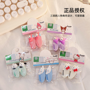 Sanrio Genuine Cute Cartoon Girl's Heart Hair Accessories Hairpin Two Semi-stereoscopic Head Oval Clip Daily Match