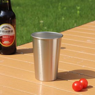304 Stainless Steel Portable Outdoor Camping Mug Single Layer Casual Simple Multi Capacity Beer Mug Ins Style Cold Drink Cup
