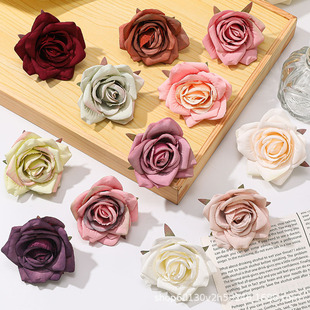 artificial flower rose flower head flower headdress accessories diy handmade material corsage clothing diamond rose accessories