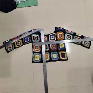 2022 new pure crochet beach sunscreen shirt flowers random non-positioning stitching hollow sexy long sleeve
