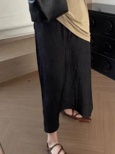 Small Texture A- Line Skirt Women's Summer 2024 New Fashionable Simple High Waist Slimming Elegant Long Skirt