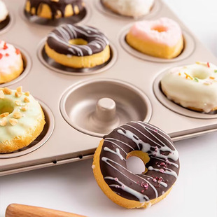 Non-stick 6 even 12 even donut mold mini cup small cake baking tools home baking tray oven plum blossom