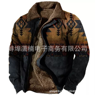 2022 Winter Cross-border Spot Thickened Side Seam Slip Pocket Casual Zipper Loose Youth Men's Jacket
