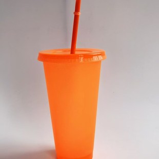 Summer new creative cup PP material plastic glitter suction tube cup portable wholesale leak-proof seal
