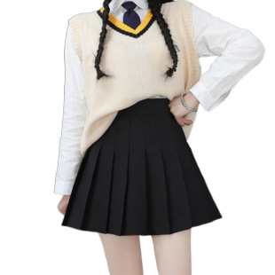 2024 pleated skirt elastic waist new four seasons skirt skirt spring and summer women's short skirt high waist skirt uniform
