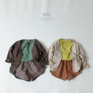 South Korea Children's Wear Children's Contrast Color Edge 3-point Shorts Summer Sports Pants for Boys and Girls Hot Pants Mori Loose Western-style
