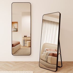 Full-length Mirror Floor Mirror Dressing Mirror Household Simple Internet-famous Instagram Style Women's Dormitory Bedroom Wall-mounted Wall-mounted Fitting