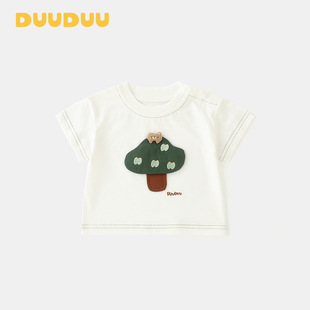 DUUDUU Little Tree Ling 2025 Лето тонкий прохладный с короткими рукавами детская рубашка с короткими рукавами корейского стиля