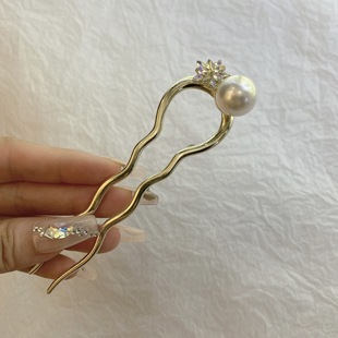 Hair Comb Insert Comb, High-End U-Shaped Pearl Hairpin, Hairpin, Hairpin on the Back of Women's Head, Hairpin, New Chinoiserie Headwear