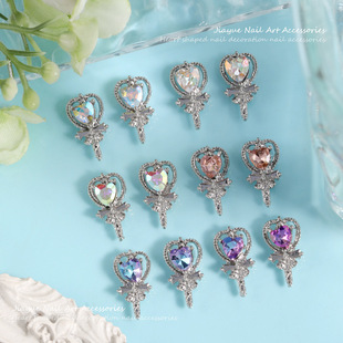 Cross-border Hot New Magic Wand Love Diamond Nail Art Jewelry Wear Armor Decoration Diamond Nail Patch Alloy Jewelry