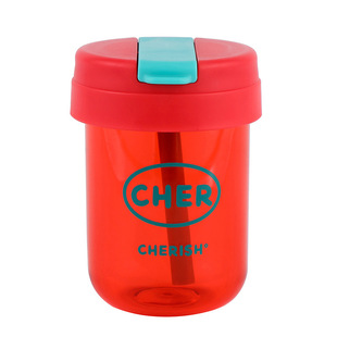 Girls' Mini Ton Cup simple plastic cup with straw children's straw Cup portable cup high-looking coffee cup