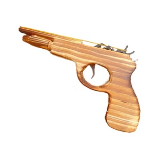 Factory wholesale No. 3 pistol wooden gun rubber band gun wood continuous shooting children simulation rubber band toy gun wholesale