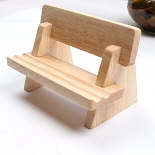 Solid Wood Mobile Phone Bracket Desktop Small Chair Decoration Solid Wood Small Stool Mobile Phone Bracket Wooden Mobile Phone Base