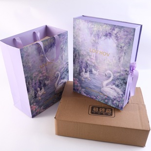 Deer Good French Style Ice Silk Pajamas Women's Spring and Autumn Long-sleeved Casual Home Clothes Light Luxury High-end Sense suit Gift Box for Girlfriends