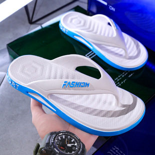 One-piece flip flops men's summer wear-resistant home non-slip deodorant trendy men's beach shoes 