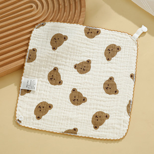 Baby cartoon saliva towel baby bib high color gauze triangle towel bib square towel wash towel
