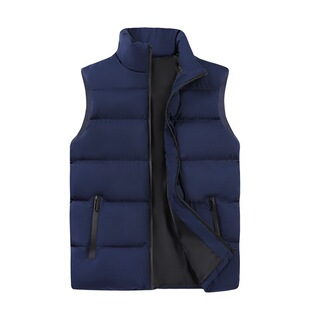 Cross-border vest men's autumn and winter stand collar velvet cotton vest warm waistcoat casual coat 2023 new fashion vest