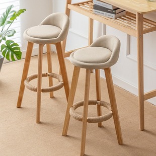 Solid Wood Bar Chair Rotating High Stool Household Bar Chair Free Shipping European Style Bar Chair Front Desk High Chair Fashion Bar Chair