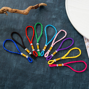 Wholesale metal silver beads woven hanging head tassel in stock workmanship DIY boutique Chinese knot rope head handle thick rope