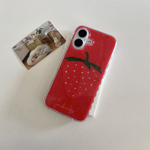 Винтажный цветной цветочный клубничный кулон для iPhone16ProMax яблоко 15/14/13 чехол для телефона для девочек