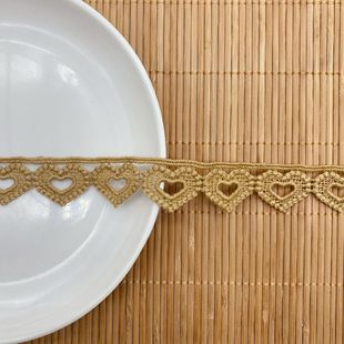 Milk silk lace jewelry DIY unilateral hollow love bar code black and white spot lace embroidery water soluble lace