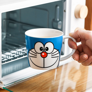 Doraemon happy Cup cartoon mug cute water cup high-looking couple coffee cup household ceramic cup