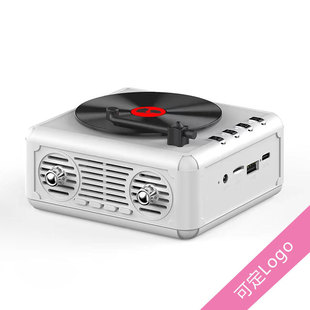 2023 new vinyl record player Wireless Bluetooth audio retro wood grain Desktop Mini Card small audio wholesale
