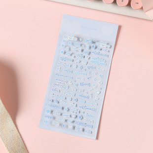 Factory wholesale cartoon goo card sticker cute girl heart goo card sticker diy flash film sticker hand book sticker
