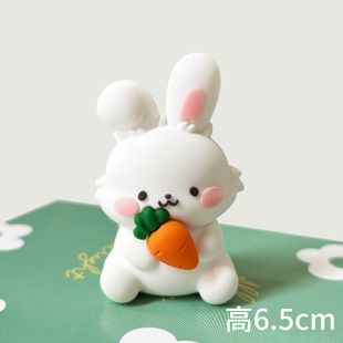 Cyber Celebrant Zoo Cake Decoration Cartoon Cute Soft Glue Panda Zebra Hippo Cow Bear Rabbit Lion Ornaments