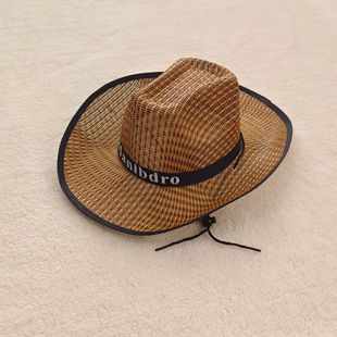 Men's and women's western cowboy hat outdoor travel leisure sunshade straw hat summer fishing hat sunscreen travel hat wholesale