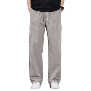 Ice Silk high quality Men's Crock Pants New New Loose Straight Outdoor Mountaineering Camping Sports Casual Pants