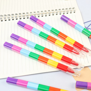 Creative seven-color no-cutting stitching color crayons exquisite student stationery painting color crayons multi-color switching crayons