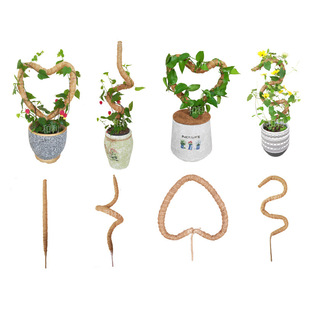 Cross-border Hot Sale Coconut Palm Stick Gold Line Climbing Vine Column Green Rose Plant Climbing Rod Moss Curved Stick Gardening Pillar Factory
