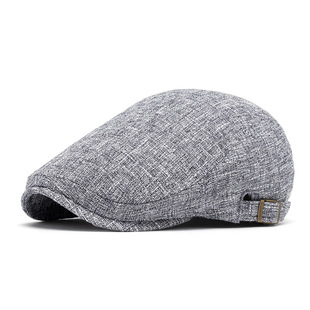 Spring and Summer Breathable Cotton Linen Beret Men's British Vintage Cap Solid Color Light Plate Forward Cap Women's Newspaper Children's Hat